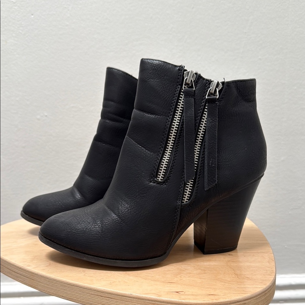Black Leather Ankle Boots